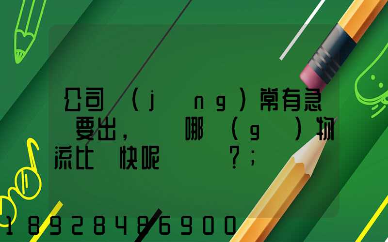 公司經(jīng)常有急貨要出，請問哪個(gè)物流比較快呢？